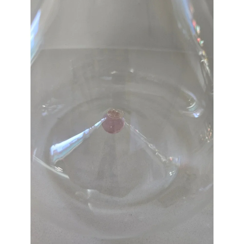 Creative Co-Op Glass Wine/ Mouthwash Decanter with Pink Heart Stopper